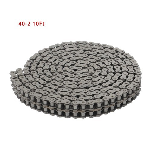 #40 Roller Chain 10 Feet With 2 Connecting Links Carbon Steel