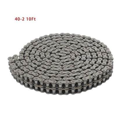 #40 Roller Chain 10 Feet With 2 Connecting Links Carbon Steel