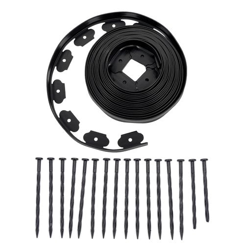 40FT Garden Edge Lawn Grass Stone Isolation Strip 16pcs Anchoring Spik New