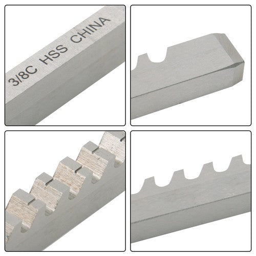3/8" C 3/8" x 11-3/4" HSS Standard Keyway Broach With Shim LOC: 25/46"-2-1/2" US