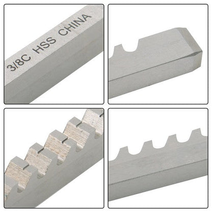 3/8" C 3/8" x 11-3/4" HSS Standard Keyway Broach With Shim LOC: 25/46"-2-1/2" US