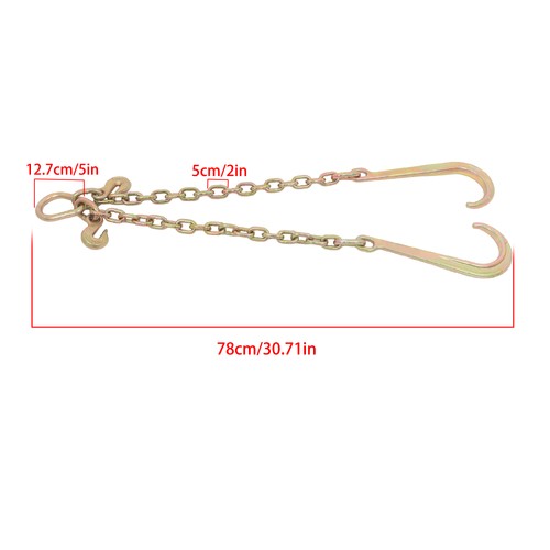 3/8in*2ft G80 Chain Double Limb Hook Chain Working Load 7100lbs 15IN J Hooks