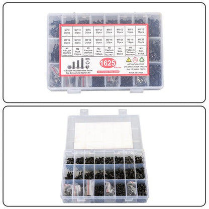 1625 Pcs M2 M3 M4 M5 Bolts and Nuts Hex Socket Head Screw Assortment Kit