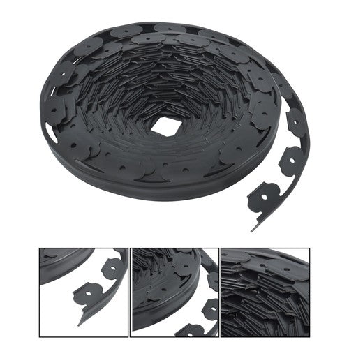 Garden Edging Landscape Edging with 64 8in Spikes for Lawn 1.5 Inch 100FT Black
