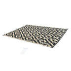 9x12ft Outdoor Plastic Straw Rug For Camping Outdoor Carpet RV Mat Black & Beige