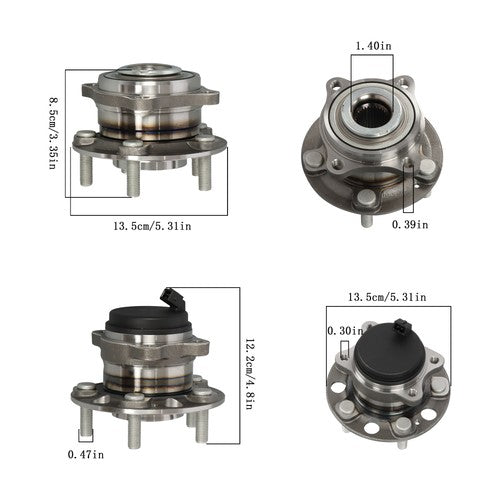 4pc Front Rear Wheel Bearing & Hub Assembly For Hyundai Sonata Tucson Kia Optima
