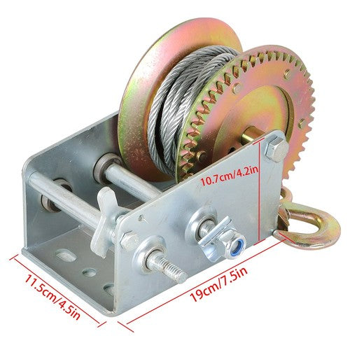 New 3500 lbs Hand Winch With Cable For Trailer Winch Durable Hand Crank Winch