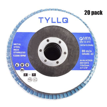New 20 Pack 40 Grit 4.5" X 7/8"  Premium Zirconia Flap Disc Sanding Grinding