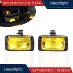 Universal 12V Front Quartz Yellow lens Halogen Fog Lights Lamp Car Van 3x6��� Pair
