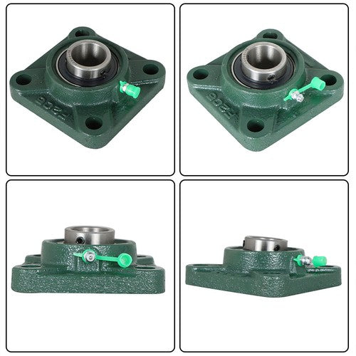 2 PCS Solid Base Pillow Block Flange Mounted Bearing 1" Bore 4 Bolt UCF205-16 US