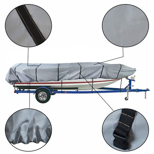 12ft×56inch Grey 210D Jon Boat Cover Water Proof Trailerable For Jon Boat