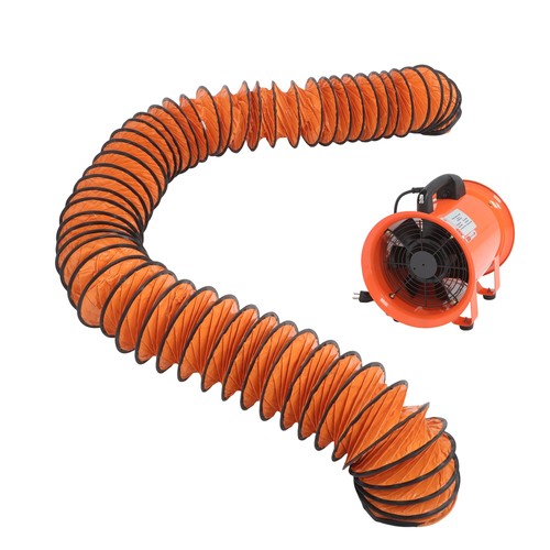 Steel Portable Blower 180W 900CFM 3450RPM 8 Inch 33ft Ducting Orange