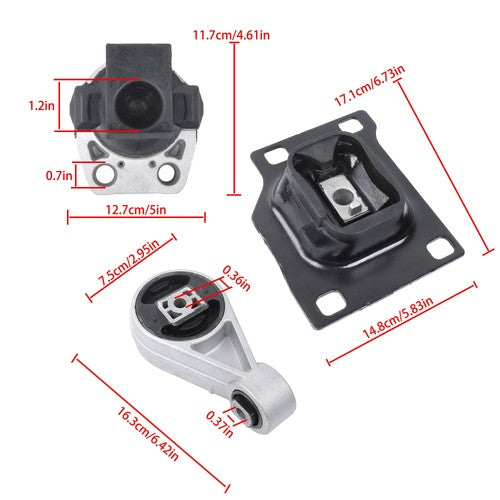 3PCS Engine Motor & Transmission Mount Set For Ford Focus 2005-2007 L4 2.0L