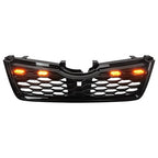 For 2019 2020 2021 Subaru Forester Front Bumper Black Honeycomb Grille w/Light