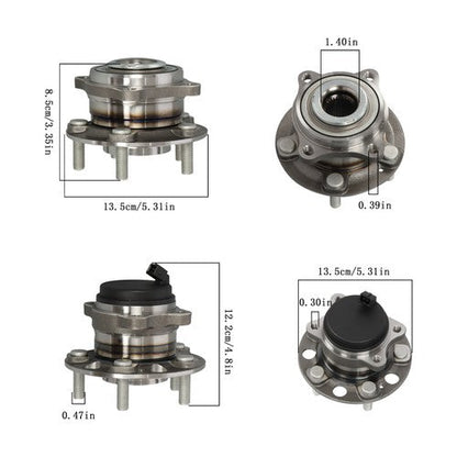4pc For Hyundai Sonata Tucson Kia Optima Front Rear Wheel Bearing & Hub Assembly