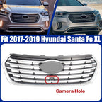 Front Upper Grille W/ Camera Hole For 2017-2019 Hyundai Santa Fe XL 86350B8BB0