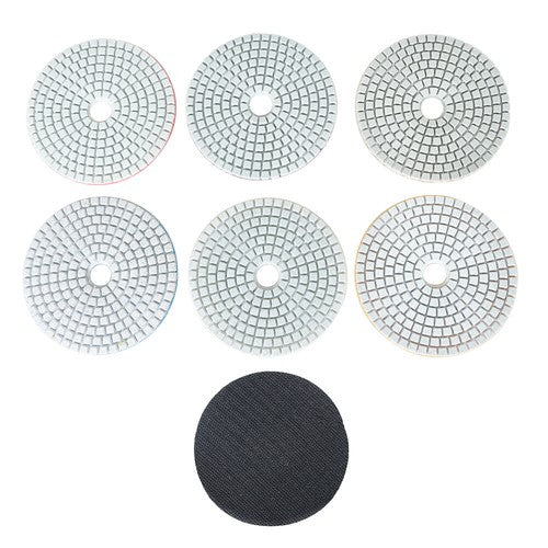 7PCS 4 Inch Set Wet Dry Diamond Polishing Pads For Granite Concrete Marble Stone