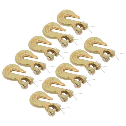 10 Pack 5/16 Inch G70 Clevis Grab Hooks Chain Hooks - 5400lbs Working Load Limit