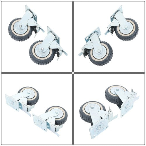 4 pieces of gray PU straight wheel polyurethane swivel wheels 2 straight wheels