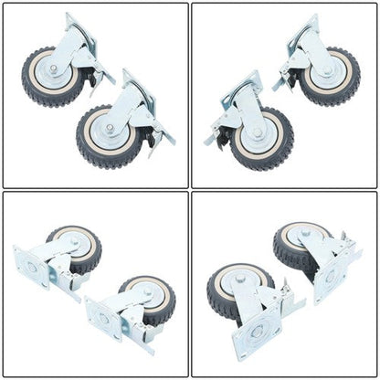 4 pieces of gray PU straight wheel polyurethane swivel wheels 2 straight wheels