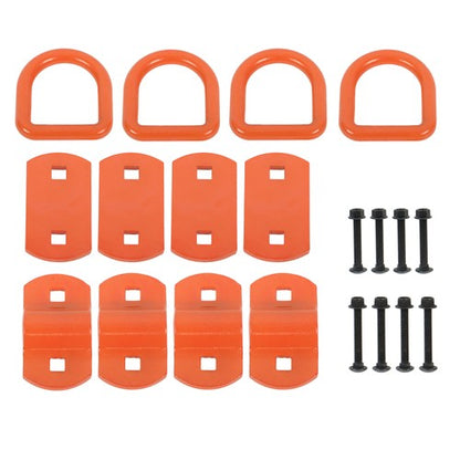 1/2" Thick Orange Bolt-On Forged D Ring 12000 LBS Break Strength (Pack of 4)