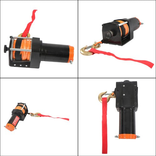 2500 lbs Electric Winch 50ft Synthetic Rope 12VDC/1.2HP Wireless & Wired Remote