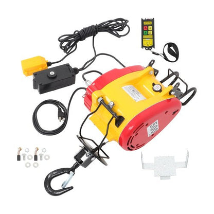 1100lbs 500kg 2in1 Portable Electric Hoist Winch Wire & Wireless Remote Control