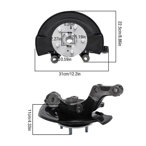 2Pcs Front Steering Knuckle & Wheel Hub Bearing Assembly For Honda CR-V 2007-09