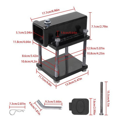 4"- 4.5" Square Bolt-on Bumper Hitch Receiver, Adapter with Hardware Durable