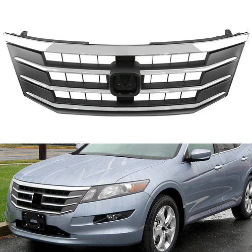 Front Upper Chrome Bumper Mesh Grille for 2010-2012 for Honda Crosstour EX