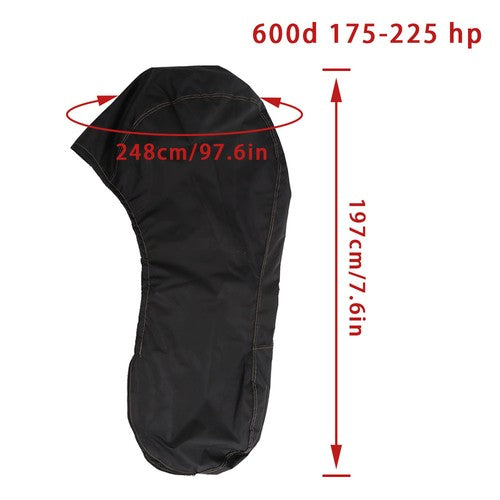600D Full Waterproof 175-225hp Outboard Engine Covers Black Boat Motor Covers