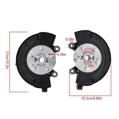 2× Steering Knuckle & Wheel Hub Bearing Assembly For Honda CR-V L4 2.4L 2007-09