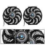 2× 12" Electric Radiator Cooling Slim Fans Push Pull Mount Black For Universal