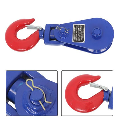 8800 Lbs Snatch Block with Swivel Shackle, 4.5" Sheave, 1/2" Wire Rope