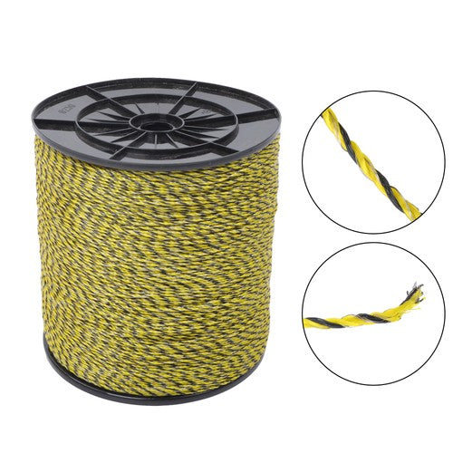 Yellow and Black 5200Ft 1585m 6 Stainless Steel Strands Fence Wire 140 Pounds