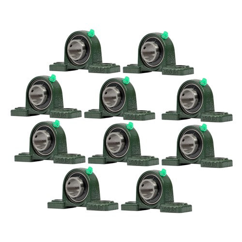 10 × UCP206-20 Pillow Block Bearing 1-1/4" Bore 2 Bolt Self-Aligning Solid Base