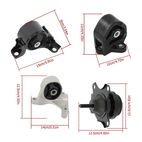 Manual Motor & Transmission Mount Set 4PCS Fit For Honda Civic 2002-2004 1.7L