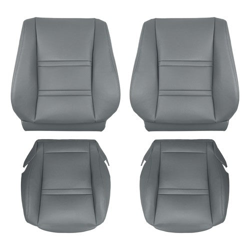 Leather FIT For Toyota Land Cruiser 1990-97 Driver & Passenger Seat Cover Gray