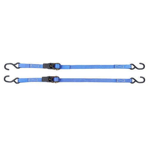 Ratchet Strap*2 Steel+Polyester Blue Fracture Strength 2400lbs 1in*4ft S Hooks
