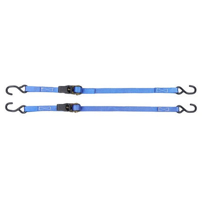 Ratchet Strap*2 Steel+Polyester Blue Fracture Strength 2400lbs 1in*4ft S Hooks