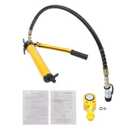 5 Ton Hydraulic Jack Power Ram Kit and CP-180 Manual Hydraulic Hand Pump