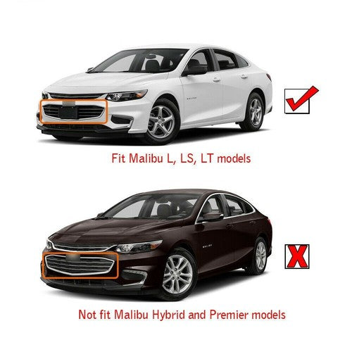 New Honeycomb Grill Front Bumper Upper&Lower Grille For Chevy Malibu 2016-2018