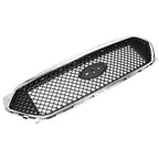 Mesh Front Upper Bumper Grille Plastic Chrome Frame For Ford Taurus 2013-2019