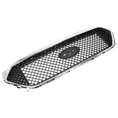 Mesh Front Upper Bumper Grille Plastic Chrome Frame For Ford Taurus 2013-2019