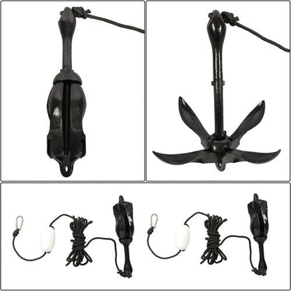 2-Pack Black Folding 7.05LB Fits For Grapnel Boat Kayak Marine Anchor Set