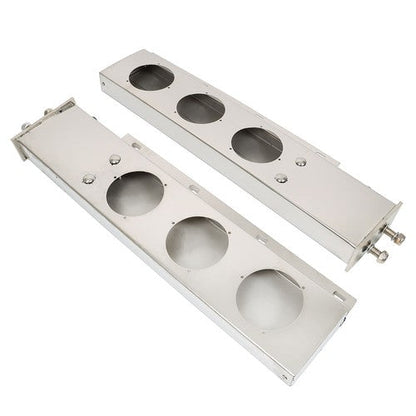 30" Stainless Steel Mud Flap Hanger w/ Light Cutouts Spring Loaded 2 1/2 Pattern