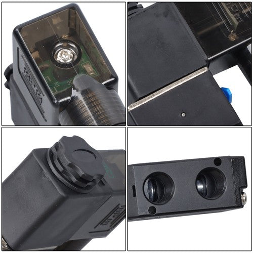 DC 12V 3-Way 2 Position 1/4"PT Pneumatic Air Control NC Solenoid Valve w/ Light