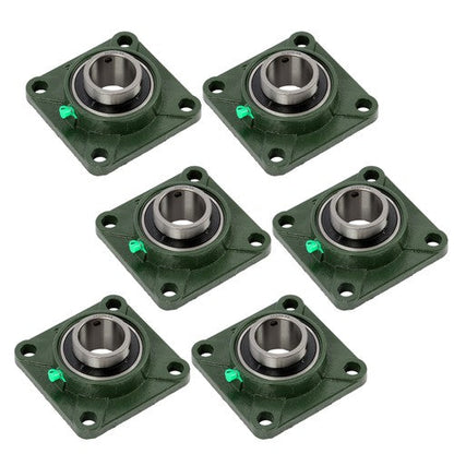 (6) UCF209-28 Solid Base Pillow Block Flange Mounted Bearing 1-3/4" Bore 4 Bolt