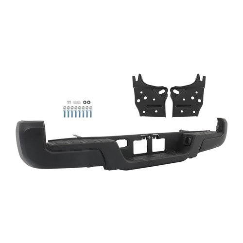 For Toyota Tacoma 2016-2023 Powdercoated Black Rear Step Bumper W/o Sensor Holes