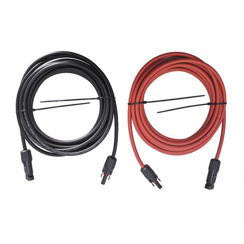 1 Pair 12AWG Black + Red Solar Panel Extension Cable Wire Connector